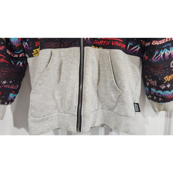 Disney Star Wars Hooded Fleece Full Zip Jacket Sweater Kids 7/8 - Picture 4 of 8